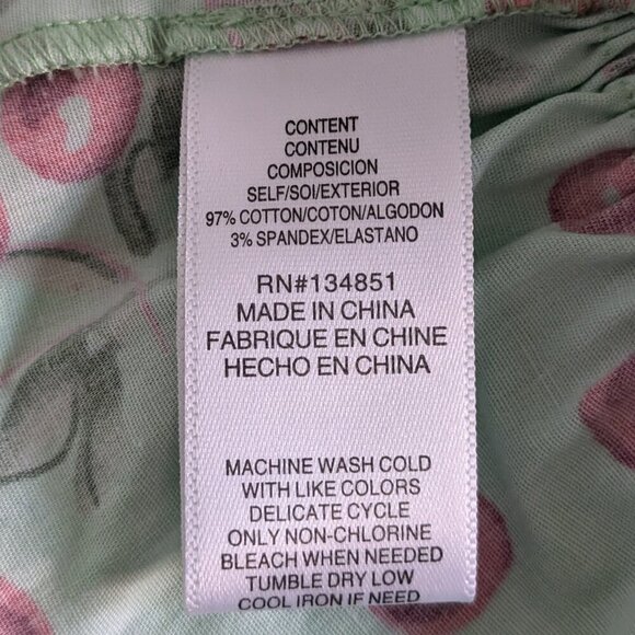 WAYF Top Size XL Green Red Paxton Camisole Stretch Cotton Cherry Print NWT Airy - Picture 13 of 16